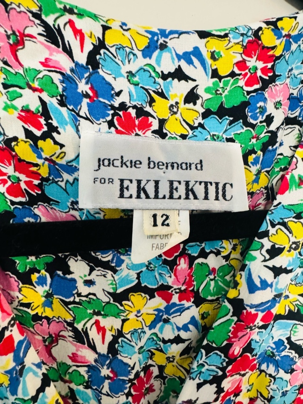 Vintage Jackie Bernard for EKLEKTIC Floral Wrap Dress Size 12 Retro - Picture 3 of 8